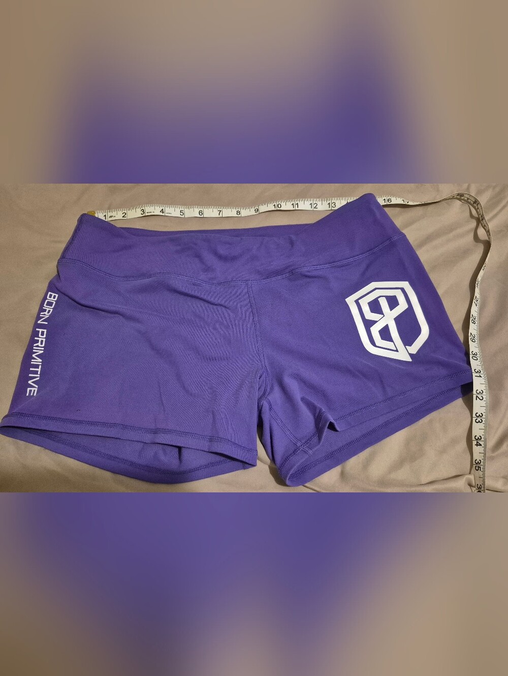 Born Primitive Purple Women’s Bike Shorts with Logo - Picture 4 of 5